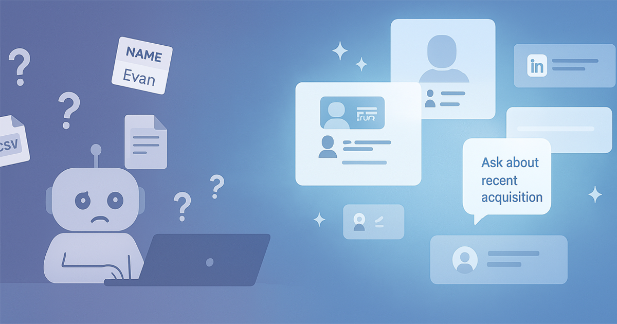 Banner for How I Used AI (and a Bit of Scrappiness) to Research 80 Strangers at an Event